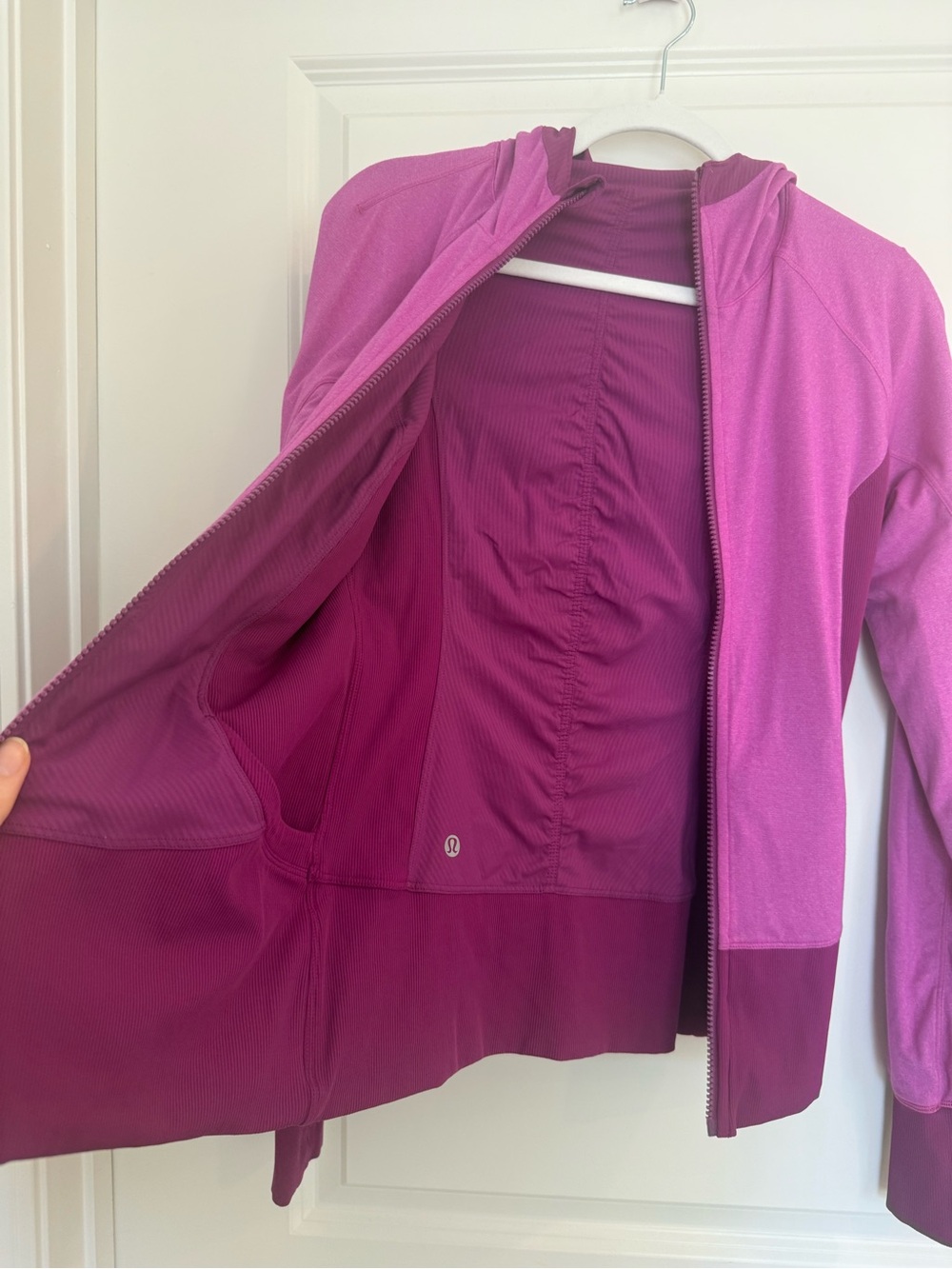 Lululemon In Flux Reversible Lightweight Hooded Zip-Front Jacket-Regal Plum - Picture 9 of 11